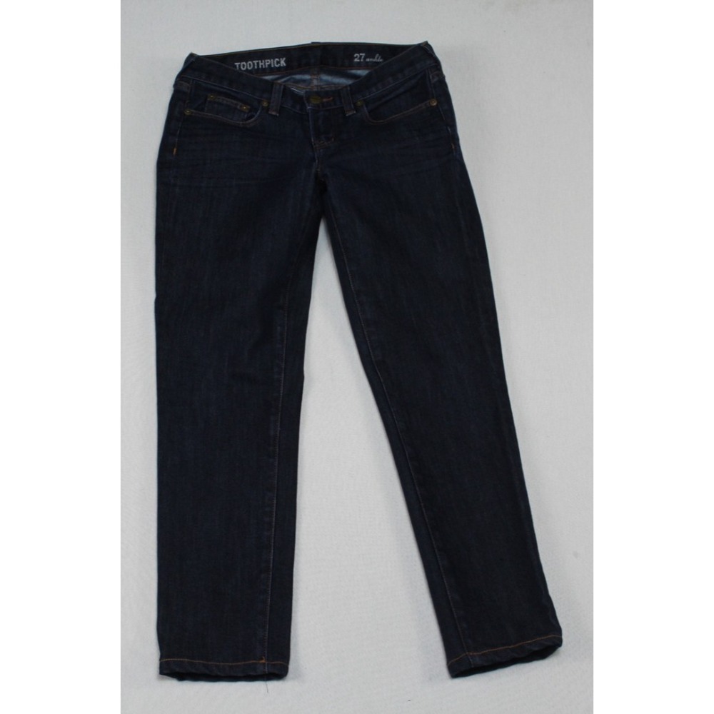 J. Crew Jeans Women 27 Blue Excellent Toothpick Ankle Slim Stretch Denim